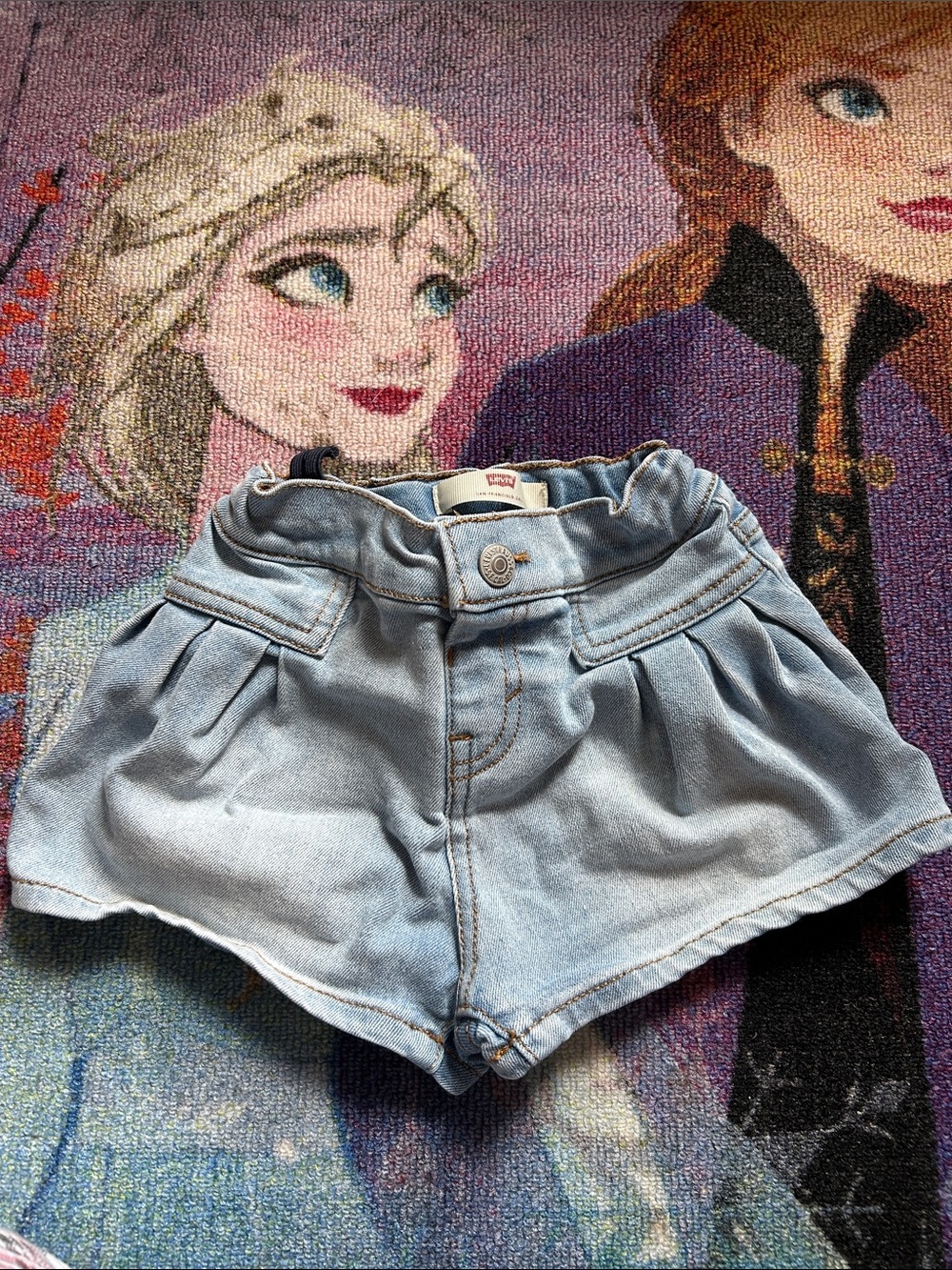 Levi's Light Blue Denim Paperbag Waist Shorts